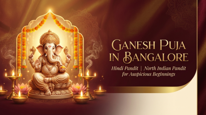 Traditional Ganesh worship arranged by Bangalore Hindi Puja Pandit