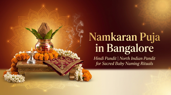 Namkaran Puja Bangalore setup for baby naming ceremony