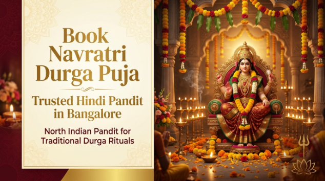 Navratri Durga Puja Bangalore altar setup for festive worship