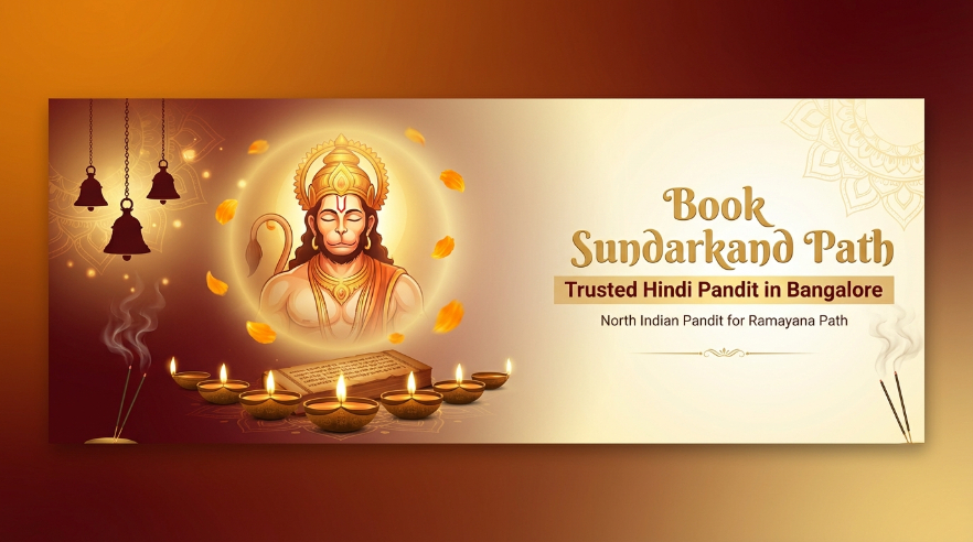 North Indian pandit in Bangalore conducting Sundarkand Path